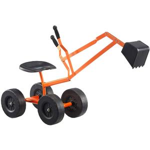 Albott Ride On Sand Digger Excavator Toys Working Crane with 8 inches Wheels and 360 Rotation Seat (Orange)