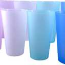 AOYITE Large Plastic Cups Reusable  32 oz Big Drinking Cups set of 8  BPA Free Dishwasher Safe Water Tumblers  Unbreakable Drink Cup for Kids Kitchen Outdoor
