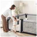 Sweeby Baby Playpen, 79x71 Inch Foldable Playpens for Babies and Toddlers with Gate, Extra Large Playpen with Door Play Yard for Baby Fence Indoor and Outdoor Play Pen, Obsidian Black