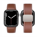 MroTech Magnet Leather Band Compatible with Apple Watch Band 49mm 45mm 44mm 42mm, Genuine Leather with Magnetic Buckle Strap Compatible with Apple Watch Ultra Series 9/ 8/ 7/ 6/ 5/ 4/ 3/ 2/ 1/ SE, Soft Brown