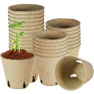 26 Pcs Peat Pots, Biodegradable Pots for Seedlings with Drain Holes, Garden Plant Nursery Pots for Plants, Vegetables,Fruits and Herb (26)
