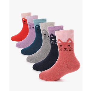 ANTSANG Kids Merino Wool Hiking Socks for Toddlers Boys Girls Warm Thick Thermal Crew Boot Heavy Cozy Gift Socks, 6 Pairs