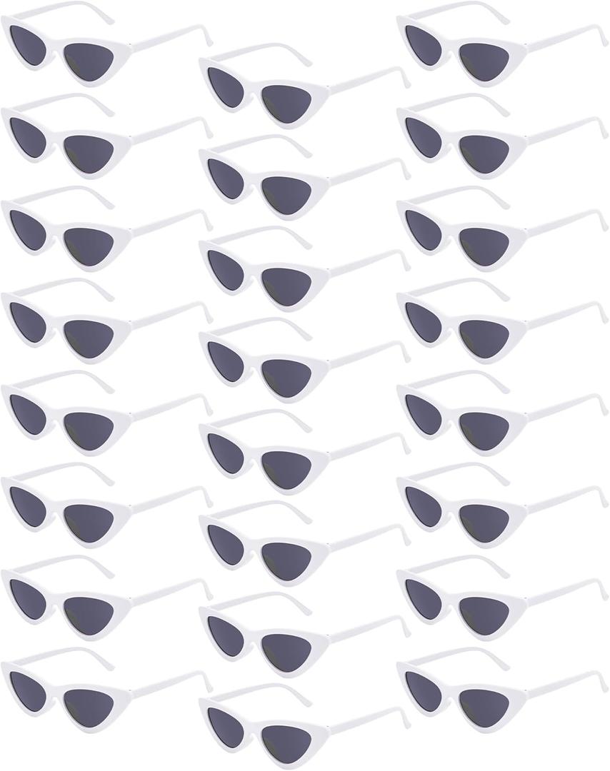 Kanayu 24 Pairs Retro Cat Eye Sunglasses for Women bulk Vintage Trendy Goggles Party Plastic Frame Sunglasses for Men