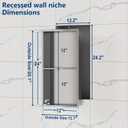 Neodrain No Tile Shower Niche, Stainless Steel Wall Niche 13.1"X25.1"(Inner Size 12"X24"), Two-Tier Bathroom Shelf Waterproof Cubby, NO Tile Needed Recessed Cabinet for Bathroom Storage, 12X24In