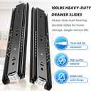 Drawer Slides 5 Pairs Full Extension 12 14 16 18 20 22 24 inch Side Mount Pull Out Kitchen Cabinet Rails Bracket Replacement Ball Bearing (Basic-5 Pairs, 22 Inch)