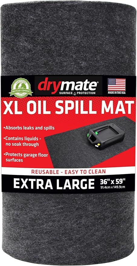 Drymate Mat Corner (3'x3'), Premium Absorbent Oil Pad, Reusable, Washable, Durable, Waterproof Backing Contains Liquids, Protects Garage Floor Surface (USA Made) Drymate Mat Corner (3'x3'), Premium Absorbent Oil Pad, Reusable, Washable, Durable, Waterproof Backing Contains Liquids, Protects Garage Floor Surface (USA Made)