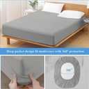 Twin Waterproof Mattress Protector - Noiseless, Breathable, Machine Washable Fitted Mattress Cover with Deep Pockets up to 5-21Dark Grey