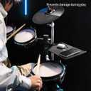Donner Percussion Table for Drum Sets, Drum Accessory Holder Tray with Clamp On Shelf, Stable Flexible Microphone Stand with EVA Pad, Shock Absorbing, Large Surface