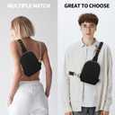 2 x Fashion Belt Bag Waist Pack Sling Waist Bag Sling Chest Waist Pack with Ajustable Strap Small Fashion Sling Pack Causal Travel Black