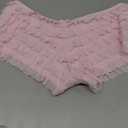 SHARICCA Womens Sexy Mesh Ruffle Panties Booty Boy Shorts Underwear (Small-Medium, Pink)