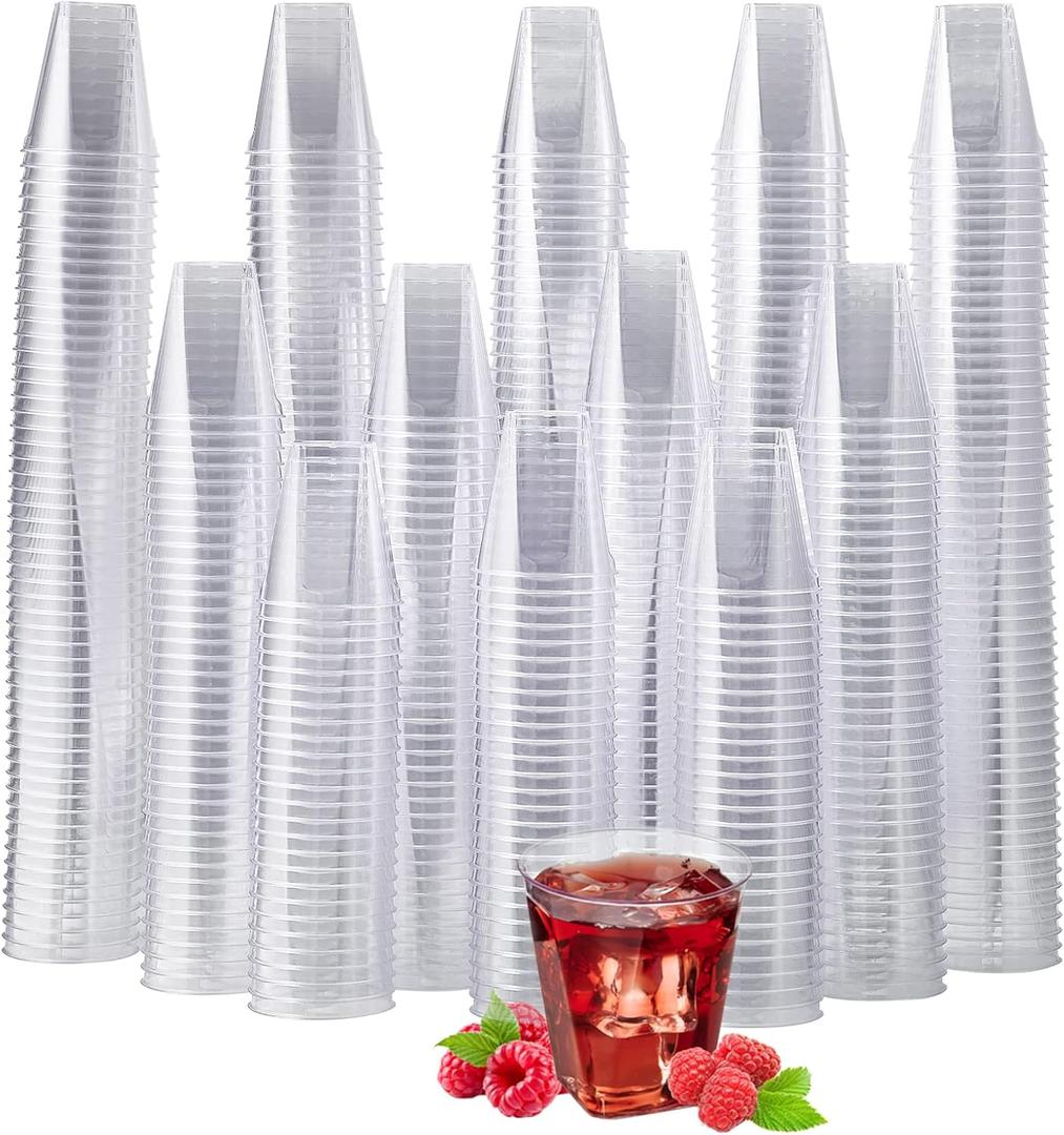 JOLLY CHEF 500 Pack 2 oz Plastic Shot Glasses Clear Disposable Plastic Cups Heavy-duty Party Glasses, Disposable Cups for Thanksgiving Christmas Halloween Party