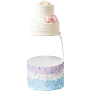 ANGYGH 1PC Top 5.9'' High 5.9'' Base 7.87'' White Cake Stand Modern Pedestal Floating Cake Stands Cupcake Dessert Table Display for Wedding Valentine's Day Birthday Party Cake Decorations