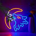 VarLietin Wolf Neon Sign for Wall Decor, Moon LED Neon Signs Lights for Bedroom Wall Room Men Cave Game Room Decor, Birthday Party Gift