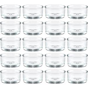 36 Pack Clear Glass Tealight Candle Holders, 1.8 Inch Wide x 1 Inch High, for 1.5" Tealights, Bulk for Wedding Centerpieces, Party, Dinner, Home Decor