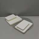 Fantasyon 4 Pack Buffet Risers, Foldable Food Display Stands for Dessert Table, Acrylic Cake Riser Columns for Party Wedding Birthday Decor, White Display Risers for Candy, Jewelry, Figures