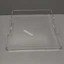 KOTEMON Acrylic Serving Tray with Handles-12x12x2.36Inch-Decorative Tray Letter Tray Organizer for Ottoman Coffee Table Countertop, Clear