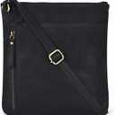 Leather Crossbody Bags for Women - Ladies Sling Handbags - Medium Cross body Purses Handbags - Purses For Women (Vintage Black)