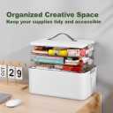 MOPALL 4-Tier Medicine Organizer Storage Box, Portable Latch Bin with Lid and Leather Handle, Cabinet Closet Organization for Home Office, Pill Bottle, First Aid, Sewing, Art, Craft