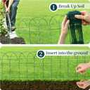 PROWORX 2 Rolls Green Garden Fence Border, 14 in x 40 ft Metal Folding Fence Wire Roll Garden Border Edging, Garden Fence Roll Flower Bed Fencing for Outdoor Yard