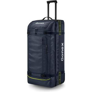 Gonex Rolling Duffle Bag with Wheels, 100L Water Repellent Large Wheeled Travel Duffel Luggage with Rollers 33 inch, Navy Blue