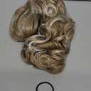 SEIKEA Ponytail Extension, 24" Fluffy Long Wavy Curly Claw Clip Hair Extensions Ponytail Multi-layered Clip in Fake Pony Tails Natural Soft Synthetic Hairpiece Ash Blonde with Highlights