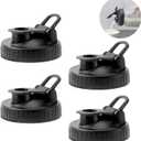 Pour Spout Lids for Ball Wide Mouth Mason Jars, Airtight Canning Jar Flip Cap Top Lid for Drinking, Salad, Dressing Pouring, Leak-Proof, Pack of 4 (Black 4 pcs)