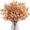 HIAGROW Babys Breath Artificial Flowers, 8 Bundles Real Touch Light Brown Fake Flowers Silk Flowers Bulk for Vase Home Office Wedding Spring Indoor Outdoor Centerpiece Table Decorations