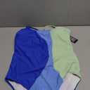 BMJL Womens One Piece Swimsuit Sports Full Coverage Bathing Suit Color Block Slimming Tummy Control Swimming Suits, Size: L