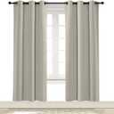 NICETOWN Room Darkening Blind Shade for Kids Bedroom Triple Weave Home Decoration Light Blocking Solid Ring Top Curtain/Drape for Small Window (Natural, Single Panel, 42 x 72 inch)
