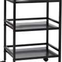 Amazon Basics 3-Tier Metal Rolling Utility Cart, Storage Organizer, Multifunctional Storage, Mobile Shelving, Black
