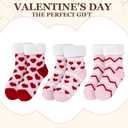 Mepase 3 Pair Sherpa Slipper Socks for Women Fuzzy Non Slip Slipper Socks Winter Thick Cabin Gift for Valentine Day