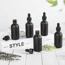 BILLIONSTARS 48 Pack 2oz Glass Boston Round Bottle with Graduated Calibrated Glass Pipettes - Black Frosted - Tincture Bottles for Essential Oils, Liquids - Leakproof Travel Bottles