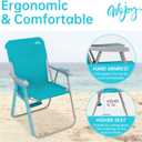 #WEJOY Folding Beach Chair for Adults, Lightweight Beach Chair with Shoulder Straps, High Back Camping Chairs with Hard Armrest, Supports 300lbs for Outdoor Lawn Concert