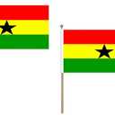 Ghana Flag 12'' x 18'' wood stick - Ghanaian flags 30 x 45 cm - Banner 12x18 in with pole - AZ FLAG