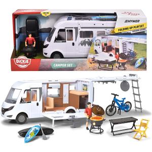 Dickie Toys Camper Toy with Hymer License, Opening Doors, Lights & Sounds