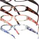 Gaoye 4-Pack Readers for Women, Blue Light Blocking Reading Glasses, Stylish Reading Glasses for Women in 4 Patterns (+2.25)