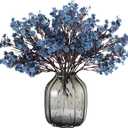 JAKY-Global Babys Breath Silk Artificial Flowers Bulk 6pcs for Fall Decor Fake Flower Bouquet Bulk for Home Kitchen Indoor Bouquet Floral Arrangement Table Centerpieces Party Decor(Blue Ashes)