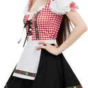 Traditional German Dirndl Dress, Oktoberfest Beer Festival Costume, Bavarian Carnival Halloween Women's Outfit (Medium, Red)