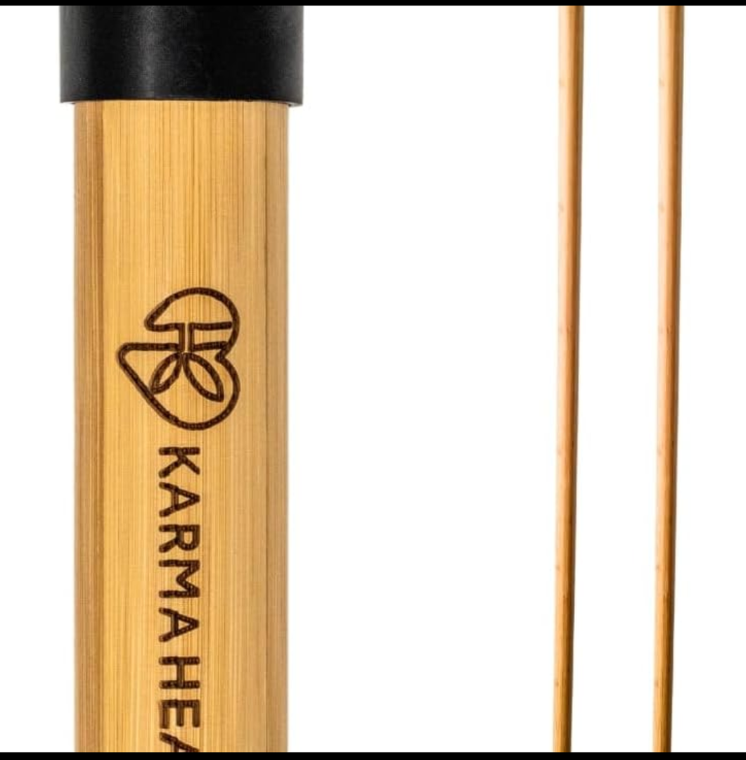 Sturdy Yoga Stick Made from Natural Bamboo - Stretching Stick for All Fitness Levels - Stretch Stick for Mobility, Balance and Flexibility with Non-Slip Rubber Ends (2 Pack)