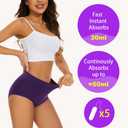 Allbase Incontinence Underwear for Women High Absorbency Period Panties Ladies Leakproof Protective Menstrual Postpartum Bladder Control Washable Cotton Briefs Multipack XL