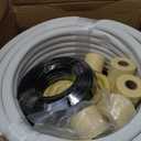 50ft Length Mini Split Line Set 1/4" 1/2" OD Copper Pipes Tubing and 3/8 White PE Thickened Insulated with Flared Nuts for Mini Split Air Conditioner HVAC or Heat Pump for 9000BTU (1/4+1/2 with wires)