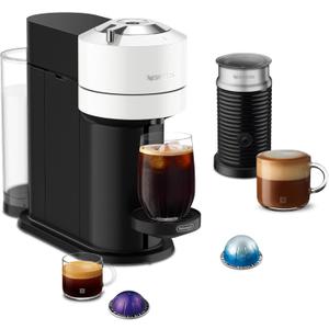 Nespresso Vertuo Next Coffee and Espresso Maker by De'Longhi with Aeroccino Milk Frother (White)