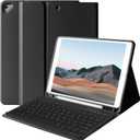 BAIBAO iPad 9th Generation Case with Keyboard 10.2 Inch - Detachable Slim Cover with Pencil Holder, Compatible with iPad 8th/7th Gen, Pro 10.5, Air 3rd (Black)