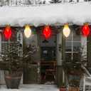 SUNSGNE Red and White Christmas Lights Outdoor, 16FT Jumbo Hanging Christmas Lights with 10 Count 5'' Solid Red and White LED Bulbs for Xmas Roofline Patio Yard Porch Balcony Decorations