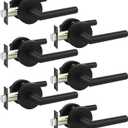 Haidms Black Door Handles Interior, Privacy Interior Door Handles, Black Indoor Door Levers for Bathroom, Bedroom, Zinc Alloy, 6 Pack