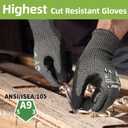 Schwer ProGuard High Level Cut Resistant Work Gloves PR3326 for Extreme ProtectionANSI Cut Gloves with Reinforced Thumb, Non Slip, Breathable, Durable, Touch-screen, Black 1 Pair, Large (Black)