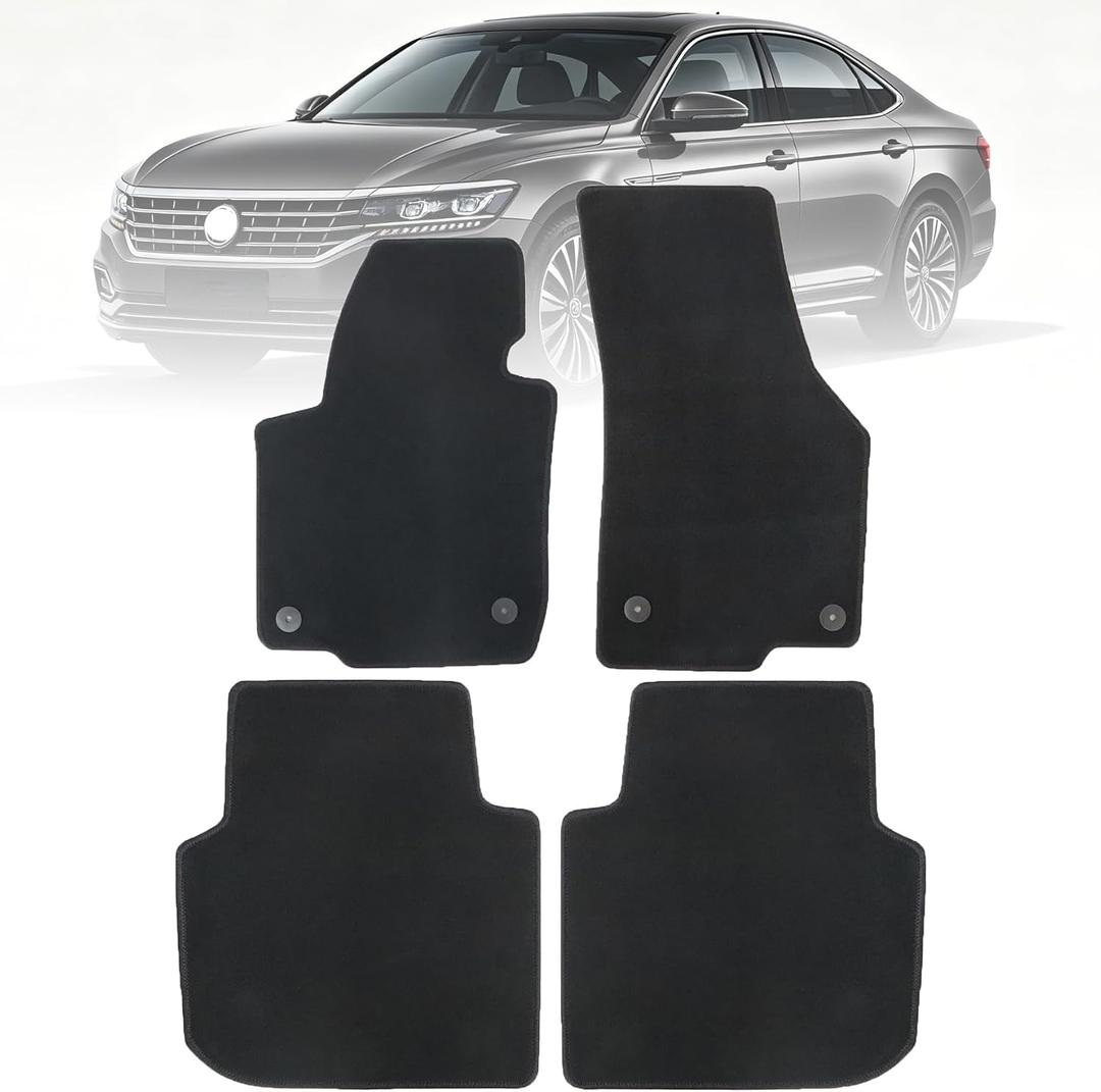 GXARTS Waterproof Car Floor Mats Carpet Full Set Compatible with Volkswagen Passat 2012 2013 2014 2015 2016 2017 2018 2019 | All-Weather Protect，with Anti-Slip Backing