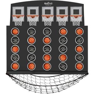 SWOOC Games - Low Post Lineup™ | Wall Mounted Giant Basketball 4 in A Row w/ 5+ Games | Basketball Hoop for Room Wall Games | Game Room Games | Mini Basketball Hoop Indoor Connect | Four in A Row Game