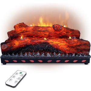 Electric Fireplace Logs Realistic Flame Effect Candle LED Flame Light USB Powered Electric Fireplace Remote Control Fireplace Placement Home Decoration 12.4*5.91*7.87 In No Heat Function (Large)