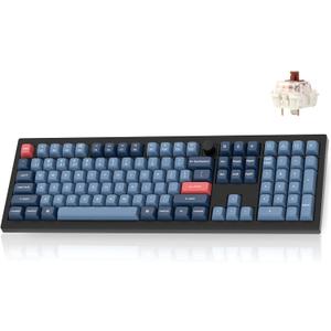 Keychron V6 Max Wireless Custom Mechanical Keyboard, 2.4 GHz Bluetooth QMK Full-Size Layout RGB with Hot-swappable Gateron Brown Switch Compatible with Mac Windows Linux